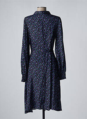 Robe mi-longue imprimé fleurs manches longues noir KAFFE femme