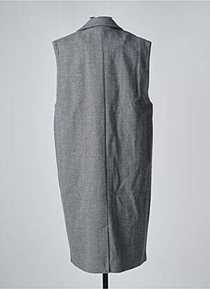 Manteau long coupe droite sans capuche gris KAFFE femme