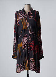 Robe mi-longue coupe fluide manches longues noir SEE U SOON femme