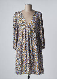 Robe courte coupe évasée manches longues marron SEE U SOON femme