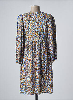Robe courte coupe évasée manches longues marron SEE U SOON femme