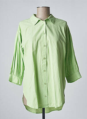 Chemisier coupe droite manches 3/4 vert KAFFE femme