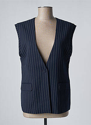 Gilet manches courtes coupe droite bleu ATELIER REVE femme