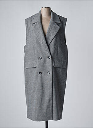 Manteau long gris KAFFE pour femme