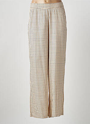 Pantalon large coupe fluide beige KAFFE femme