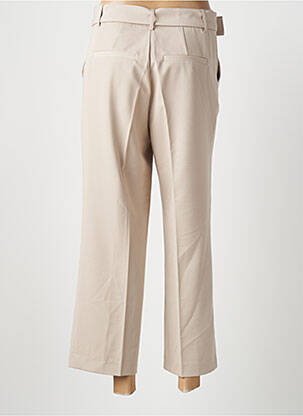 Pantalon 7/8 fermeture zippée sous rabat avec crochet taille normale beige KAFFE femme