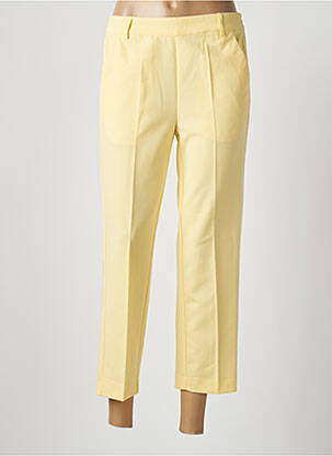 Pantalon 7/8 taille élastique jaune KAFFE femme