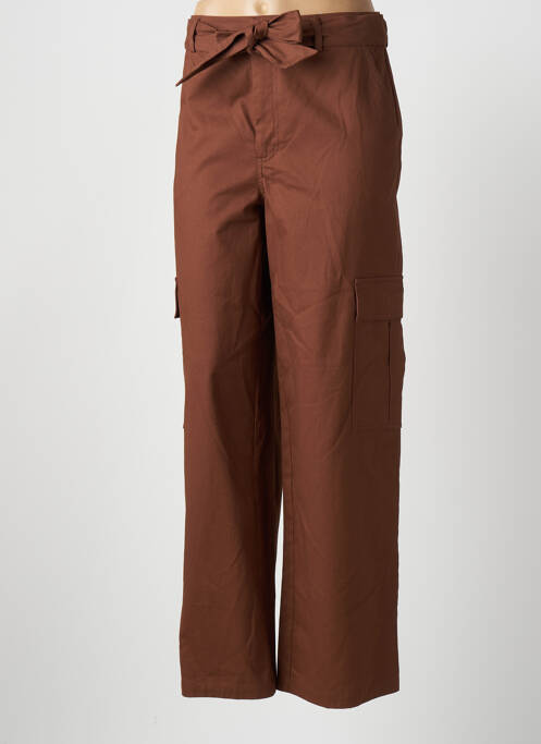 Pantalon droit marron KAFFE pour femme