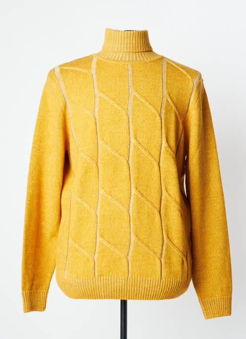 Pull col roulé jaune MONTE CARLO pour homme