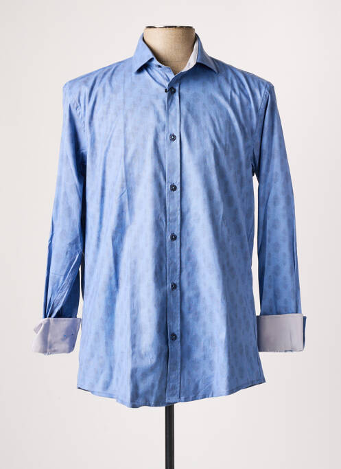 Chemise manches longues bleu MONTE CARLO pour homme