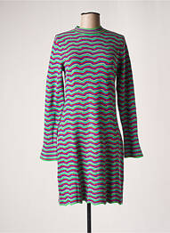 Robe pull maille ajourée manches longues vert SURKANA femme
