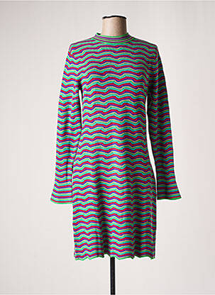 Robe pull col col montant manches longues vert SURKANA femme