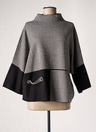 Pull tissage chiné manches longues gris JOSEPH RIBKOFF femme