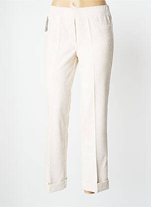 Pantalon slim taille élastique taille normale beige WALTRON femme