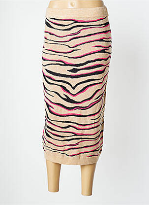 Jupe mi-longue stretch beige LOLA CASADEMUNT femme
