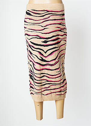 Jupe mi-longue stretch beige LOLA CASADEMUNT femme