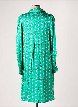 Robe mi-longue coupe fluide manches longues vert NUMPH femme