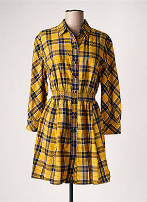 Robe courte coupe évasée manches longues jaune DESIGUAL femme