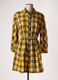 Robe courte coupe évasée manches longues jaune DESIGUAL femme