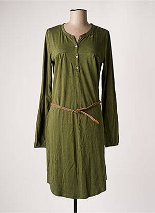 Robe mi-longue imprimé fantaisie manches longues vert RAGWEAR femme