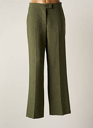 Pantalon droit fermeture zippée sous rabat boutonné taille normale vert IMPERIAL femme