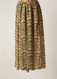 Jupe longue tissage crêpe vert MOLLY BRACKEN femme