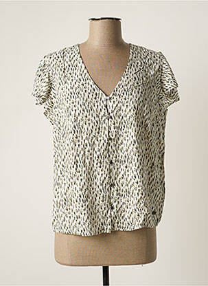 Chemisier imprimé fantaisie manches courtes beige GARCIA femme