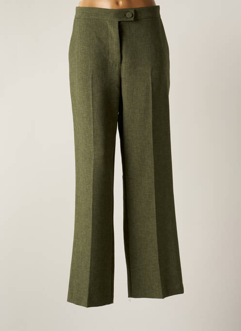 Pantalon droit fermeture zippée sous rabat boutonné taille normale vert IMPERIAL femme