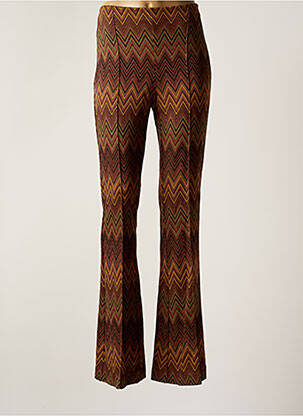 Pantalon flare stretch taille haute marron IMPERIAL femme