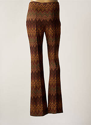 Pantalon flare stretch taille haute marron IMPERIAL femme