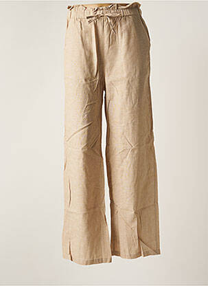 Pantalon large tissage popeline beige NUMPH femme