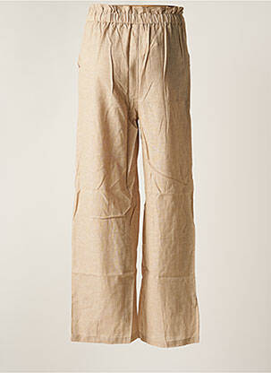 Pantalon large tissage popeline beige NUMPH femme