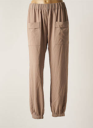 Pantalon droit tissage popeline beige NUMPH femme