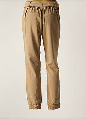 Pantalon droit tissage popeline beige KAFFE femme