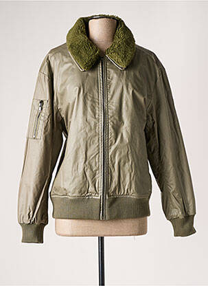 Blouson finition bords-côtes vert NUMPH femme