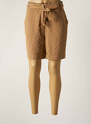 Short fermeture zippée sous rabat boutonné taille haute beige NUMPH femme