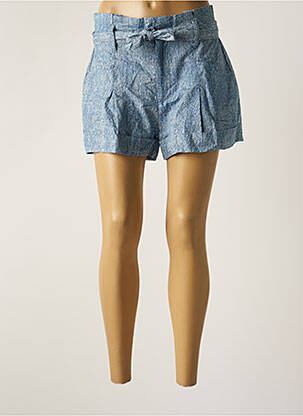 Short fermeture zippée sous rabat avec crochet bleu LILI SIDONIO femme