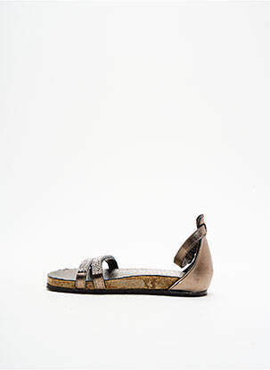 Sandales/nu pieds tissage satiné bout ouvert marron NATURINO fille