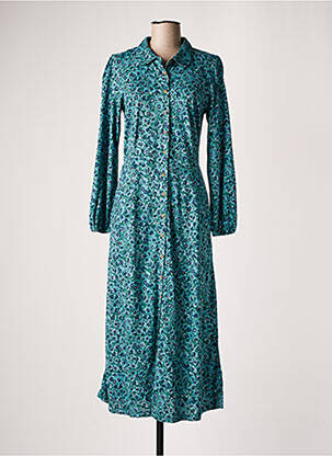 Robe longue manches longues manches longues bleu LILY & ME femme
