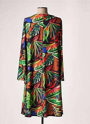 Robe mi-longue coupe fluide manches longues vert AN II VITO femme