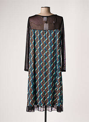 Robe mi-longue coupe fluide manches longues noir AN II VITO femme
