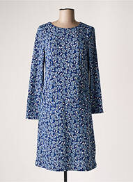 Robe mi-longue imprimé fleurs manches longues bleu MD'M femme