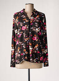 Blouse imprimé fleurs manches longues noir BRANDTEX femme