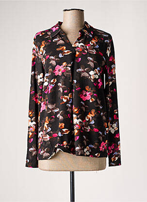 Blouse imprimé fleurs manches longues noir BRANDTEX femme