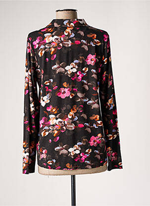 Blouse imprimé fleurs manches longues noir BRANDTEX femme
