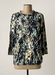 Top tissage jersey manches 3/4 bleu BRANDTEX femme