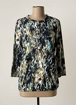 Top tissage jersey manches 3/4 bleu BRANDTEX femme