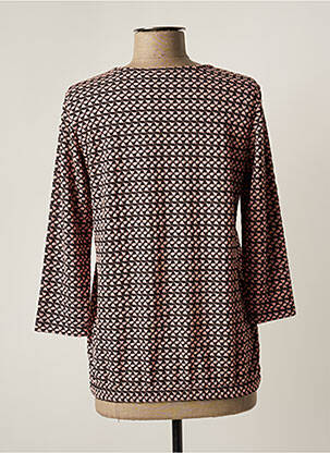 Top imprimé fantaisie manches 3/4 rose BRANDTEX femme