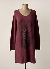 Robe pull coupe droite manches longues violet LOLITAS&L femme