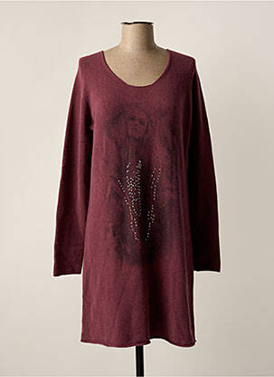 Robe pull coupe droite manches longues violet LOLITAS&L femme